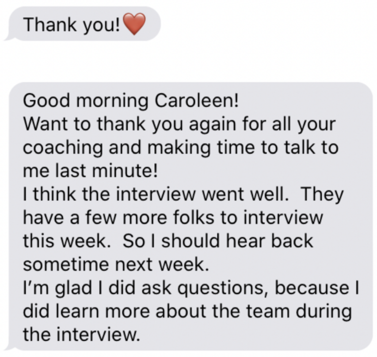 Thank you testimonial